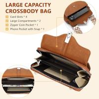 Bolso pequeño para teléfono móvil de piel sintética para mujer, minibolso cruzado con ranuras para tarjetas y correa de hombro ajustable. - details 3
