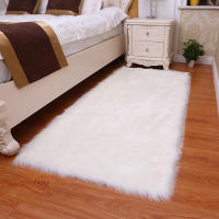 Carpetas De Piel Suave De Oveja Imitación Alfombra Blanca Para Lado Del Cama Decoración De Sala De Estar Alfombras Rojas Para Sala De Estar Tapetes De Pelo De Cerdo - details 2