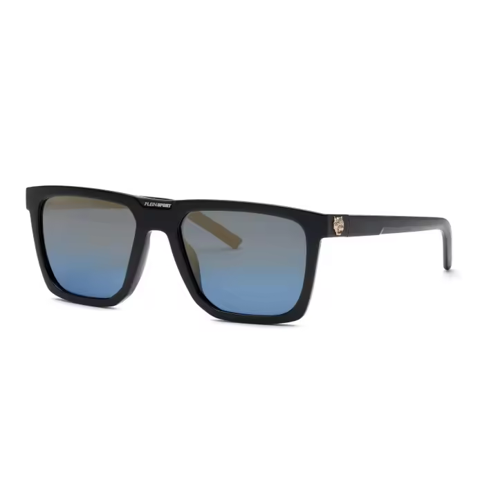 GAFAS DE SOL PHILIPP PLEIN SPORT TOUCHDOWN SSP031 Z42P 57-18  Montura Acetato Negro Brillo   Forma Cuadrada   Lente Espejo Gris Polarizada  - 1