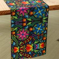 Corredor De Mesa Colorido Con Flores Estilo Fiesta Mexicana De Día De Muertos Hecho De Lino Decoración Para Cocina Banquete Fiesta - details 3