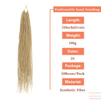 Cuerda De Crochet De Peluca Sintética En Color Negro 24 Pulgadas 30 Raíces Goddess Box Braids Pre Looped Para Estilo De Cabello Afro - details 3