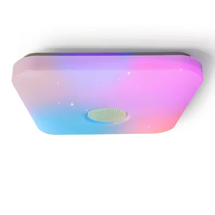 Lámpara Techo Inteligente RGB 36W Cuadrada LED Con Altavoz Y Control Remoto TUYA Bluetooth WIFI Para Decoración De Hogar Dormitorio Sala De Estar - 1