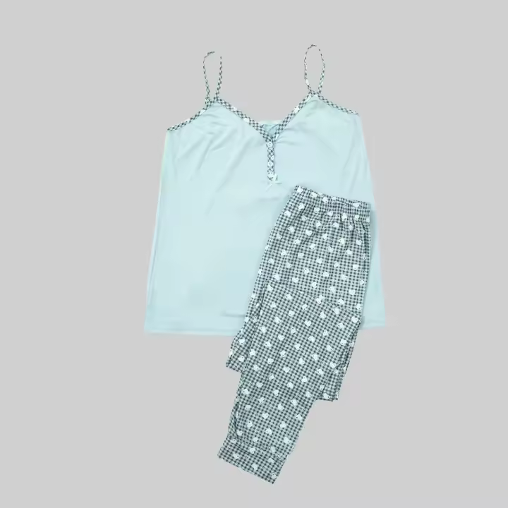 Conjunto Pijama Mujer Love Moment Agua Marina - 1