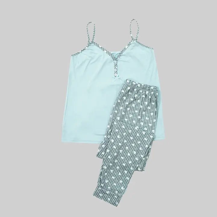 Conjunto Pijama Mujer Love Moment Agua Marina - 1