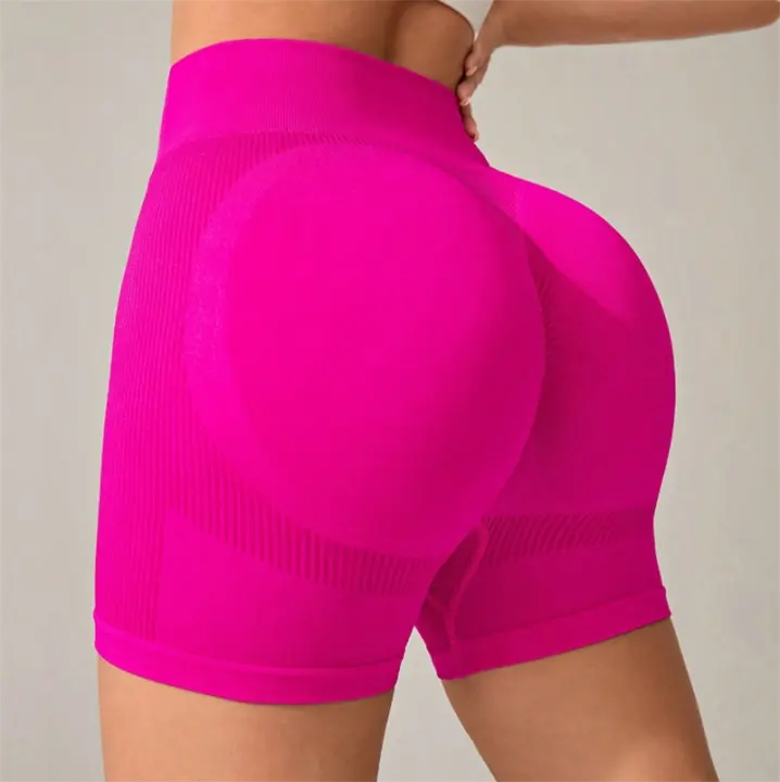 Yoga Pants Para Mujer Cintura Alta Sin Costuras Fitness Deportivas Talla Verdadera Striped Polyester Nylon - 1