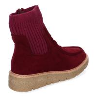 PuntoSalao Botines planos cómodos tejido elastico para mujer color burdeos YZ24-018 :  Unos Botines de Mujer Cómodos y Elegantes Tejido Elástico y Cierre de Cremallera Lateral Ideales para Toda Ocasión - details 2