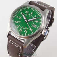 Reloj De Hombre Automático Tandorio NH35A 39mm 200m Impermeable Con Fecha Cristal De Zafiro Correa De Cuero Y Goma Luminoso - details 13
