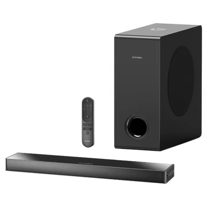 Barra de Sonido ULTIMEA 2.1ch 160W para TV con Subwoofer Nova S40, Potencia Máxima 160W, BASSMAX, Dolby Atmos para S50, Barra de Sonido Surround 2.1 para PC con 3 EQ, Bluetooth 5.3/HDMI/óptico/AUX/Montaje en Pared - 1