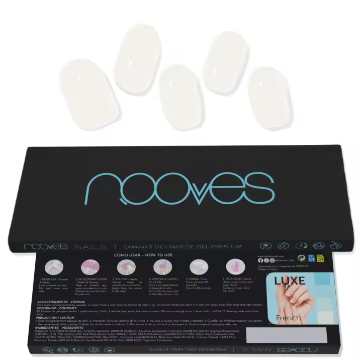 NOOVES NAILS Láminas de Uñas de Gel Precurado Premium - Winter Marfil - Blanco  Tiras De Uñas De Gel semicurado Pegatinas Uñas Semipermanente en Gel Gel Nail stickers Uñas de gel Pegatinas - 1