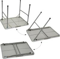 Mesa para Acampada de Acero 3Kg 80x60x70cm Plegable portátil como si Fuera un maletín para pícnic Camping mercadillo Gris Oscuro - details 0