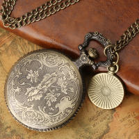 Reloj De Bolsillo Retro De Bronce Con Dial De Numeros Romanos Y Reloj Cuarzo Pendiente Colgante Para Hombre Y Mujer - details 3