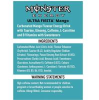 Monster Energy Nacional ULTRA FIESTA 500ML SABOR MANGO bebida energeticas sin azucar caja 24 unidades - details 1
