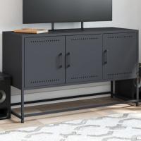 vidaXL Mueble para TV de acero 100,5x39x60,5 cm en color Negro/Blanco/Antracita y más | almacenamiento funcional diseño moderno para baño dormitorio sala - details 2