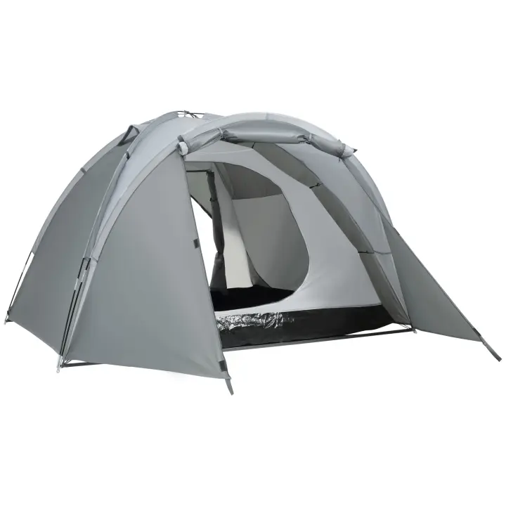 Tienda de Campamento para 2-3 personas Tienda de campaña de la cúpula con puerta y ventana de Malla, PU2000mm a prueba de Intemperia, Bolsa de Transporte gris incluida - 1