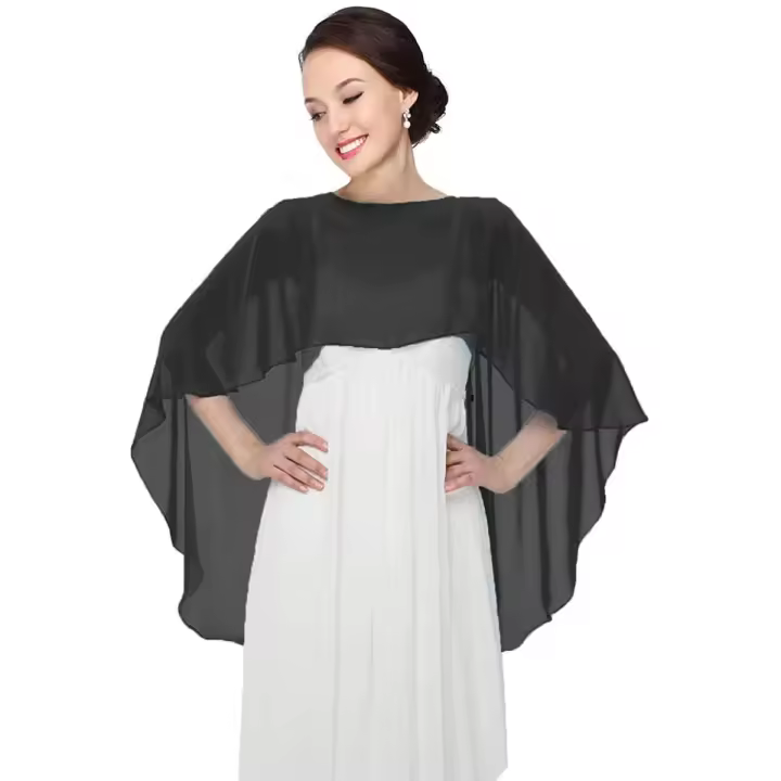 Nuevo vestido de noche, chal, suéter, capa, gasa fina, bufanda de color sólido, protección solar, chal largo monocromático transpirable - 1