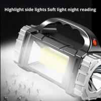 Linterna LED Recargable De Alta Potencia Multifuncional Portátil Con Luz Lateral Impermeable Y Modos De Iluminación Variados Para Camping Exploración Mantenimiento Y Trabajo Nocturno - details 1