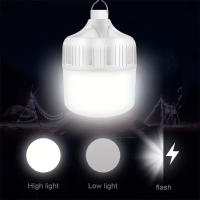 Bombilla LED Recargable Al Aire Libre Con Gancho Para Camping Y Pesca Luz De Emergencia Portátil Brillante Con Lente De Noche - details 0