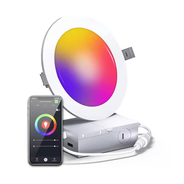 Smart rgbcw graffiti WIFI + Bluetooth remote control hole light, 16W hole light 6 inches group embedded ceiling spotlight downlight Wxxbd - 1