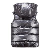 Unisex Shiny Waterproof Sleeveless Jacket Lightweight Puffer Vest - details 1