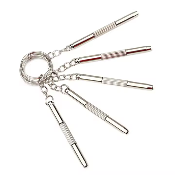 Kit De Reparación De Gafas Con Destornillador 3 En 1 Y Llavero Herramientas Precision Para Relojes Portátiles De AceroTitanio - 1