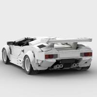 Kit De Construcción De Coche Deportivo Countach LP5000 QV Mini Modelo De Carreras Rojo Y Blanco Bloques De Construcción Técnica Supercar Para Niños Juguetes DIY Regalo - details 2