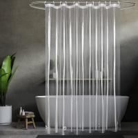 Cortina De Ducha Impermeable Transparente Con Línea Antimoho Para Baño Decoración De Casa Con Gancho Material Ecológico PEVA - details 8