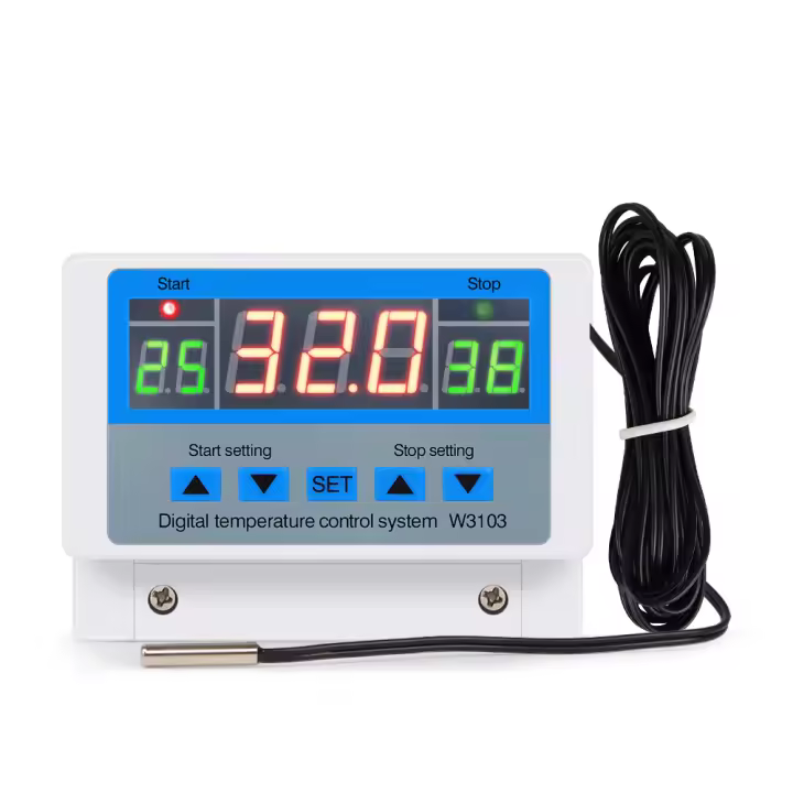 Termostato Digital W3103 Control De Temperatura Alta Potencia 5000W 30A Con Sensor Para Calor Y Frío AC 110-220V Para El Hogar - 1
