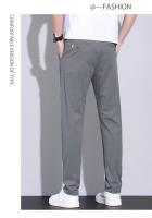 Pantalones Casuales Para Hombre De Seda Helada Verano Alta Elasticidad Suave Cómodo Negocios Rectos De Alta Calidad Talla Mediana Color Caqui - details 15