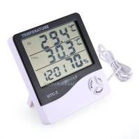 Metros De Temperatura Y Humedad Digital LCD Estación Climática Con Reloj Para El Hogar Medidor Thermohygrometer Multifuncional - details 4