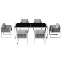 Juego de Mesa de Comedor de Cuerda, muebles de Jardín, juego de Mesa de Comedor de Jardín Para 6 - details 7