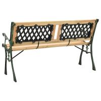 vidaXL Banco de jardín hierro fundido y madera de abeto maciza 122 cm - details 3