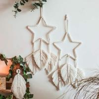 Tapiz de pared macrame Boho tejido a mano decoración de la pared decoración del hogar sala de estar dormitorio - details 2