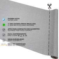 Mantel de tela Jacquard, Mantel impermeable y lavable, Para mesa rectangular, Geometría sagrada, Estilo moderno elegante, Ideal para el hogar interior y exterior, Fácil a limpiar, Gris - details 2