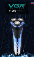 VGR Afeitadora Eléctrica Profesional Para Hombres Trimmer De Barba Flotante IPX7 Impermeable Carga Rechargeable V-306 Triple Hoja Acero Inoxidable - details 0