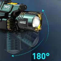 Linterna Frontal LED Recargable Con Zoom Telescópico Y Luz De Trabajo Impermeable De Alta Luminosidad Para Exteriores - details 7