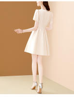 Vestido EVNISI Para Mujer Vintage Botones Chinos V-cuello Elegante Oficina Manga Corta Casual Fiesta A-line Summer - details 13