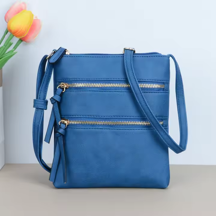 Bolso Cruzado Casual Para Mujer En Cuero PU Estilo Fashion Con Cierre De Flap Bolso De Hombro Diseñador Bolsos Y Monederos - 1