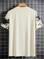 Camiseta De Hombre Casual Con Estampado De Mariposa Y Tinta Salpicante Cómoda Transpirable Secado Rápido Manga Corta Para Verano - details 4