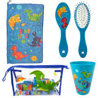 Neceser Aseo Viaje Infantil Dinosaurios Set de Aseo para Niño con Toalla de manos, Cepillo para pelo, Vaso, Regalo Cumpleaños, Ideal para Colegio, Guardería - details 5