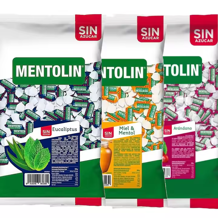MENTOLIN PACK 3 Kg caramelos sin azúcar para la tos Eucaliptus & Miel Mentol & Arandano - 1