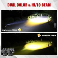 Faros Auxiliares LED Para Motocicleta 60W Lente Doble Luz Dual Color Blanca Y Amarilla Antiniebla Iluminación Motocicleta - details 3