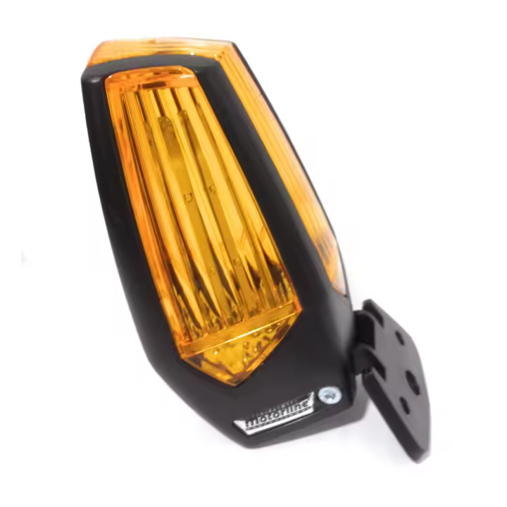 Motorline Professional - Lámpara destellante LED MP205 Universal para puertas de garaje  Funcionamiento fijo o intermitente seleccionable  Multi-voltaje 12v/24v/220v  Color naranja  Angulo ajustable, instalación en muro o base horizontal - 1
