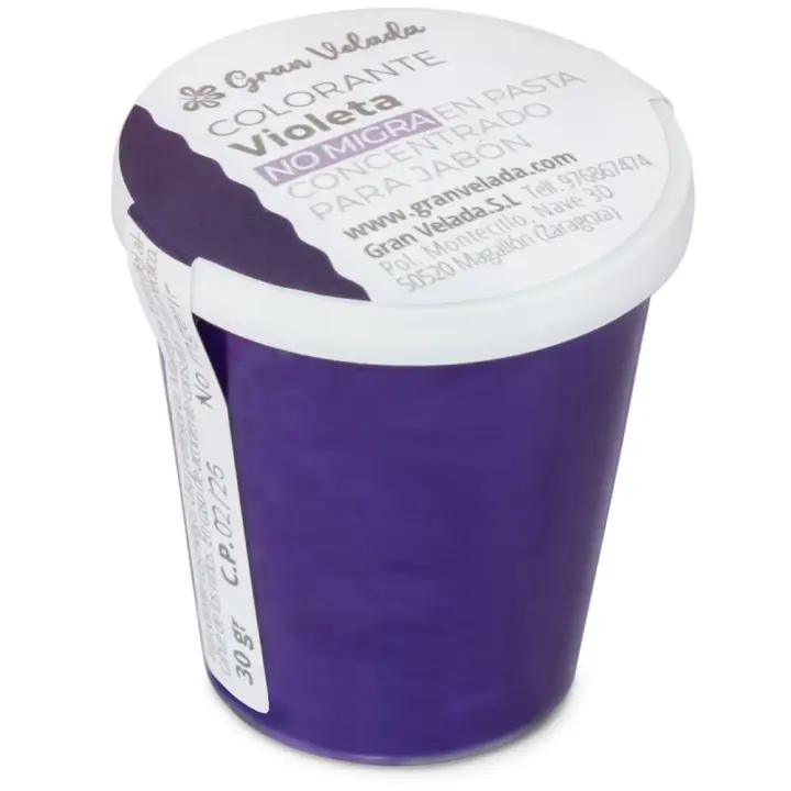 Colorante violeta no migra en pasta para jabón | Concentrado y duradero | Gran Velada, España | Ideal para jabones personalizados. - 1