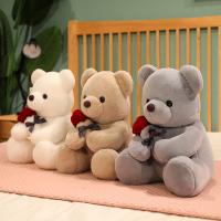Oso De Peluche Con Rosas Lindo Regalo De San Valentín Para Mujer Cumpleaños Juguete De Algodón PP Para Niñas Y Niños Edad Recomendada 3-6 Años - details 2