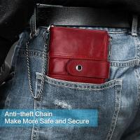 Cartera Mujer Piel Auténtica Cartera Cremallera Mujer con Cadena, Bloqueo RFID - details 4