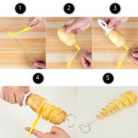 Cortador De Papas En Espiral VKTECH Manual Para BBQ Skewers Tornillo Slicer De Verduras Herramienta Para Cocina Acero Inoxidable Eco-amigable - details 9
