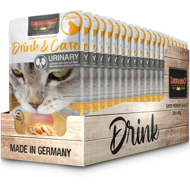 Leonardo Drink & Care Urinary Sopa con Pollo en Sobres para Gatos 20x40gr - 1