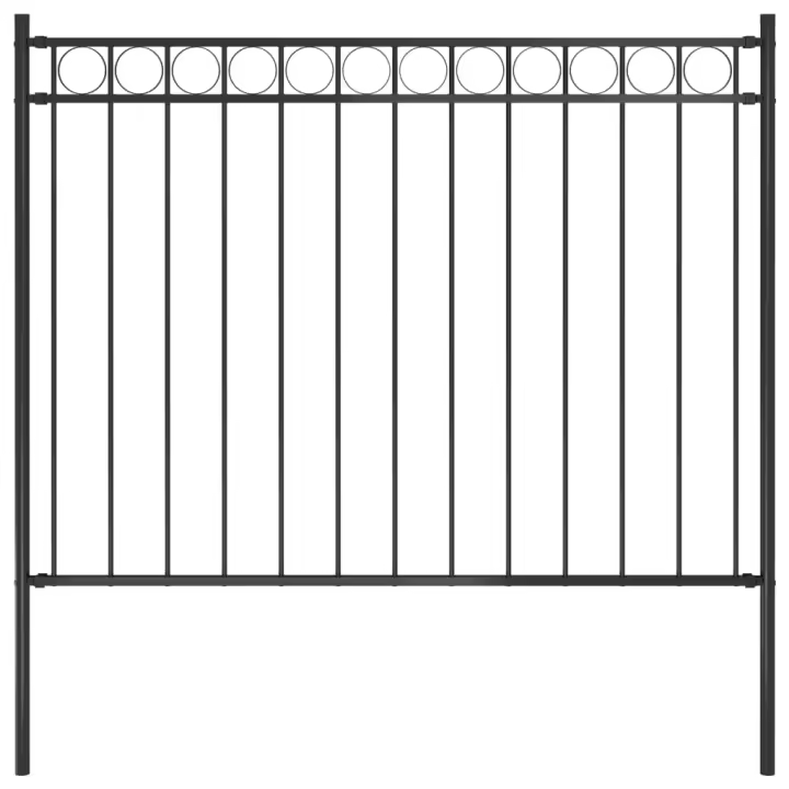 vidaXL Valla de jardín acero negro 1,7x1,2 m - 1