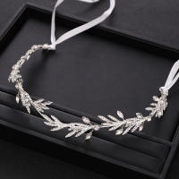 Diadema De Boda En Color Plata Con Cristales Y Corona De Hojas Adorno Para Cabello De Novia Diadema De Tiará Para Mujer - details 4