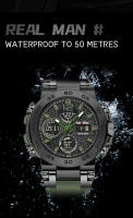 Reloj Digital Deportivo WECOOL W-822 Para Hombre Con Pantalla Dual Impermeable 50M Luminoso Y Alarme Bandeja PU Resistente Al Choque - details 8
